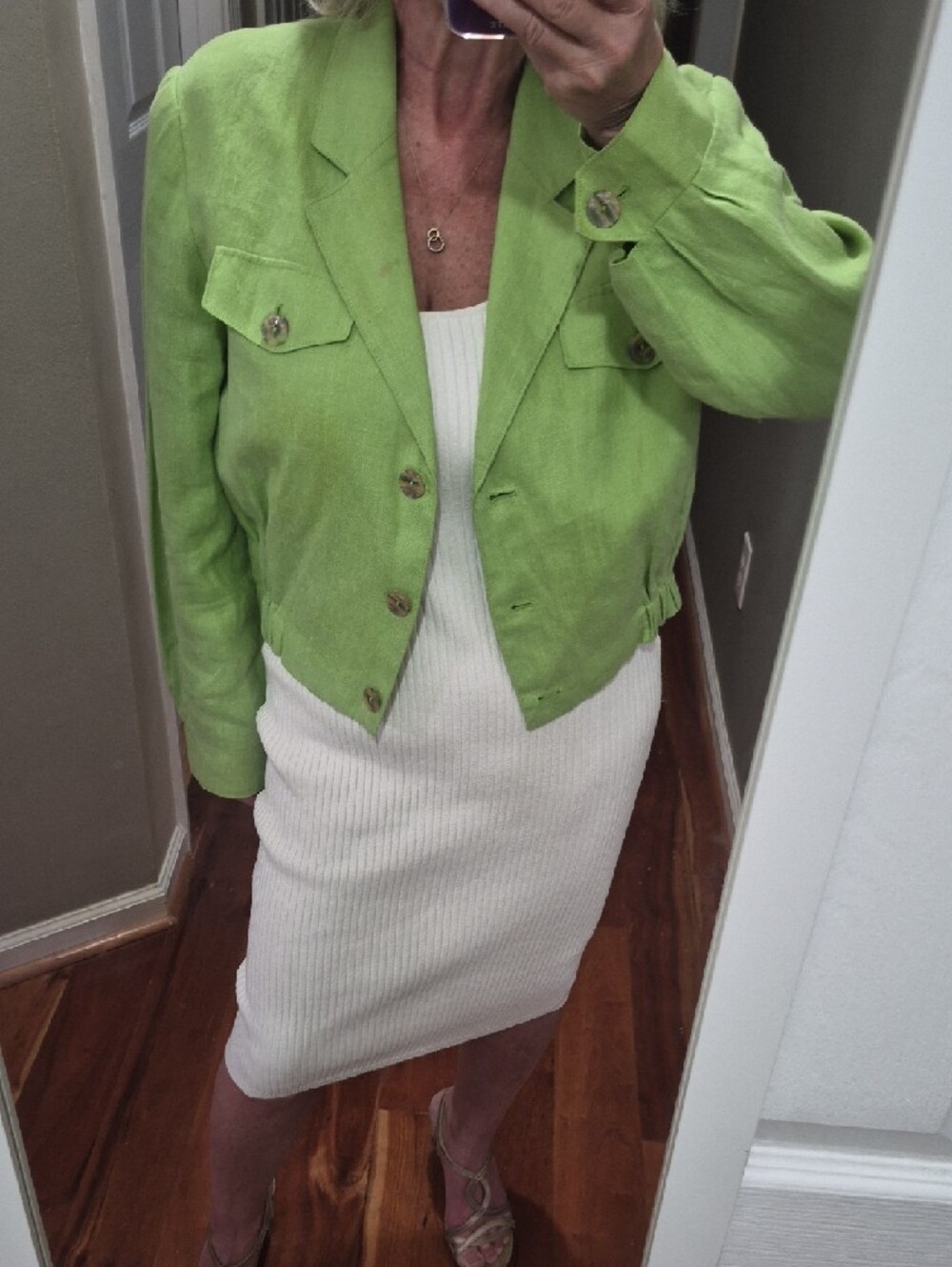 Cropped Lime Green Blazer Jacket